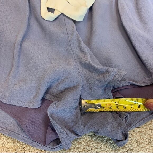 Aritzia Wilfred Montrouge purple shorts M elastic drawstring waistband pocket🔥 - Picture 8 of 10